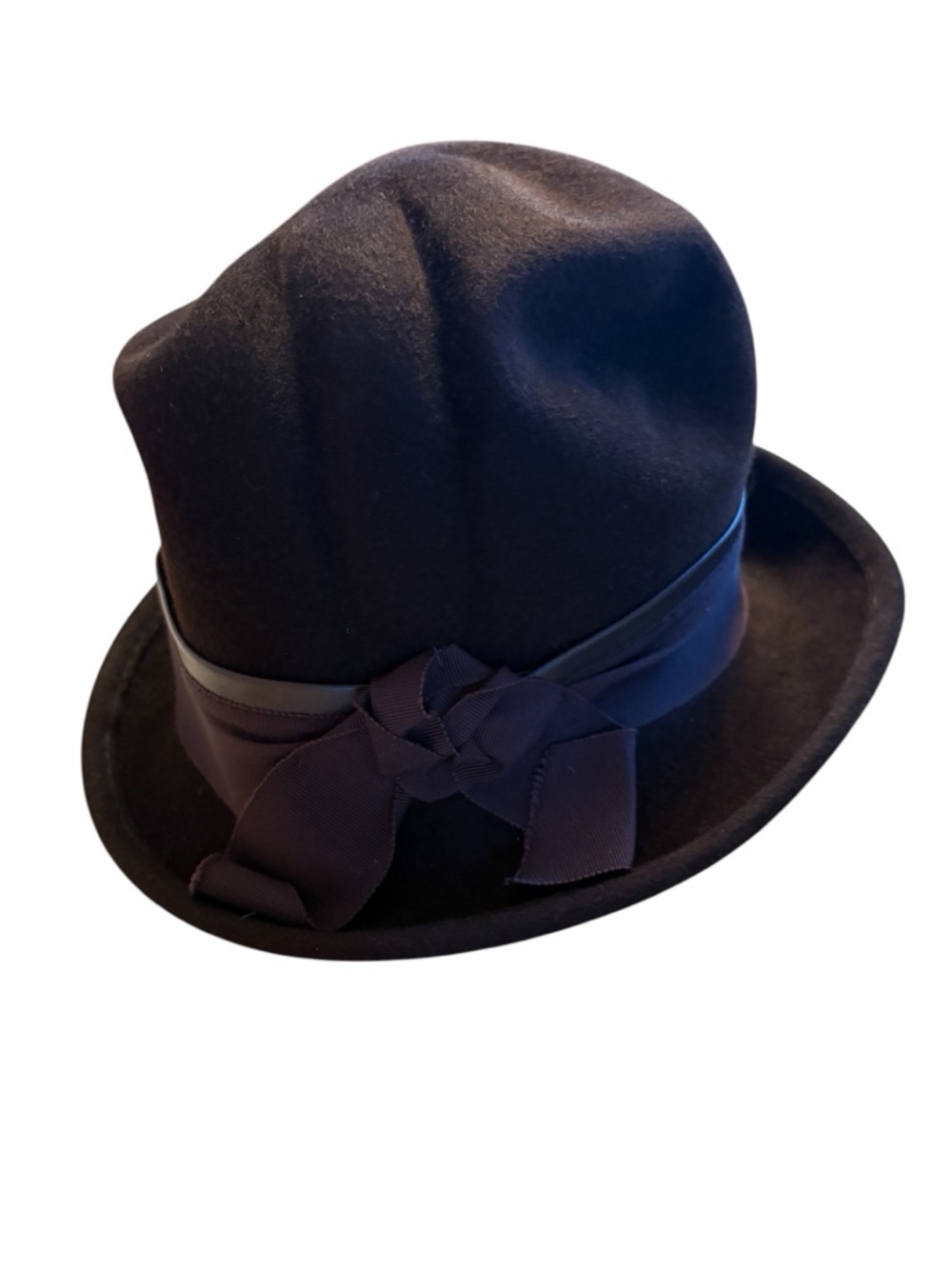 1960s Union Made Brown Ladies Hat | Vintage Ribbon Trim Millinery
